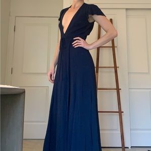 Reformation navy blue, viscose, wrap dress